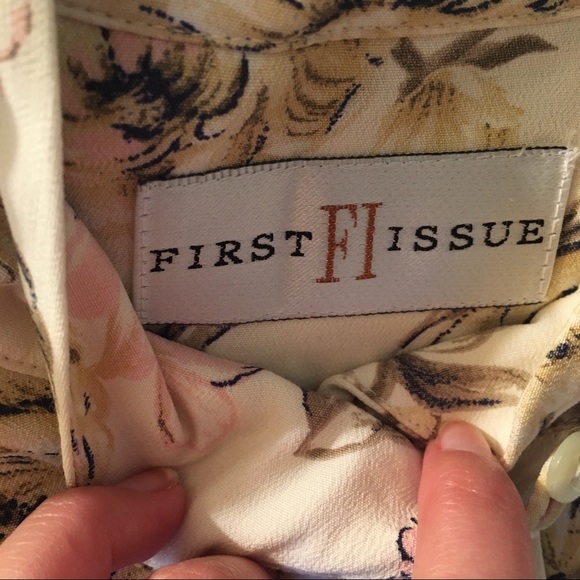 Vintage First Issue Floral Top Size 8 - Picture 3 of 5